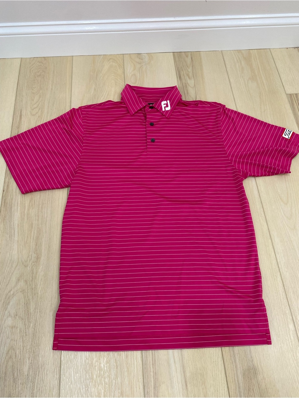 FootJoy Titleist Tour Series Polo Shirt Mens Small Multicolor Striped Golf